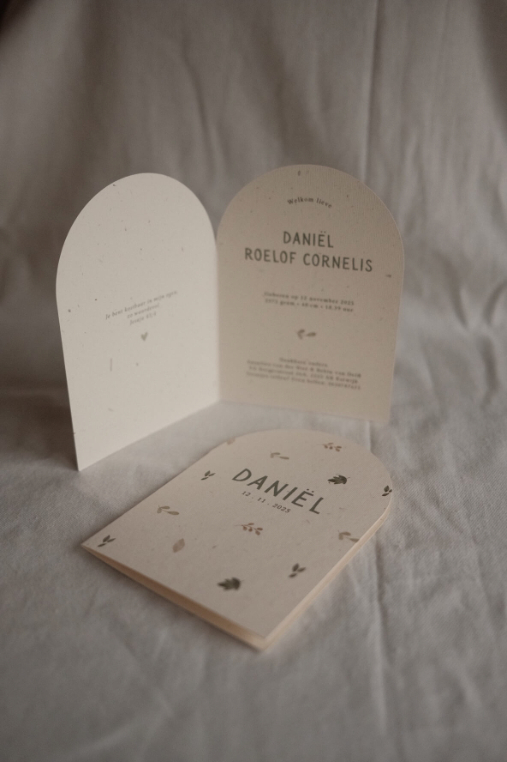 Geboortekaartje dubbel vorm raam