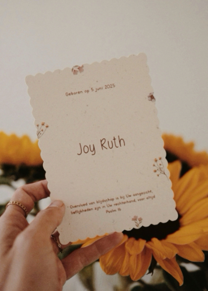 Geboortekaartje met kartelrand
