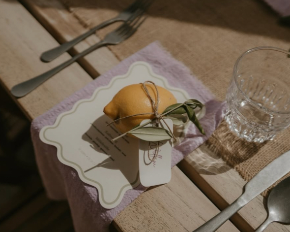 Menukaarten vorm voor tafel 