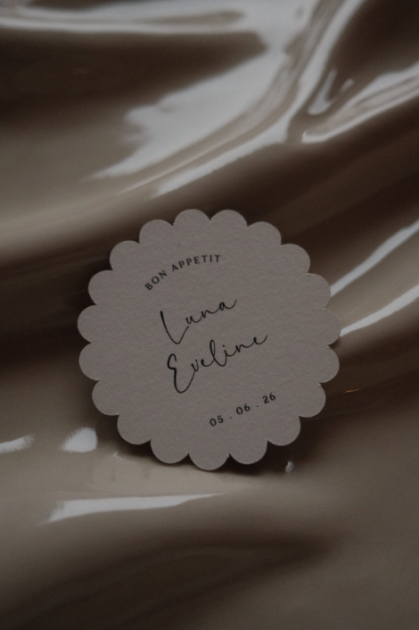 Naamkaartje in vorm of label in vorm