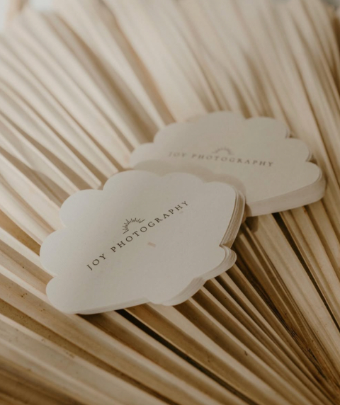 Visitekaartjes in schelpjes vorm